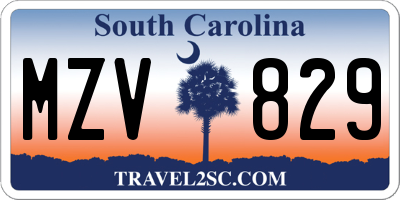 SC license plate MZV829