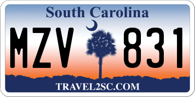 SC license plate MZV831