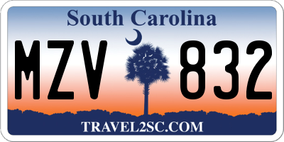 SC license plate MZV832