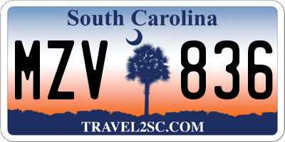 SC license plate MZV836