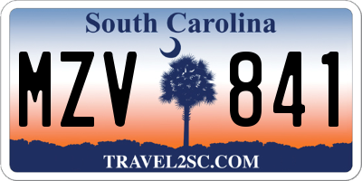 SC license plate MZV841