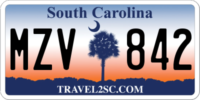 SC license plate MZV842