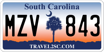 SC license plate MZV843