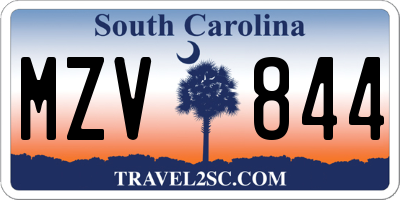 SC license plate MZV844
