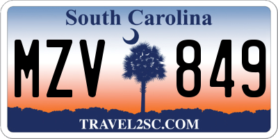 SC license plate MZV849