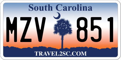 SC license plate MZV851