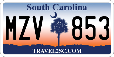 SC license plate MZV853