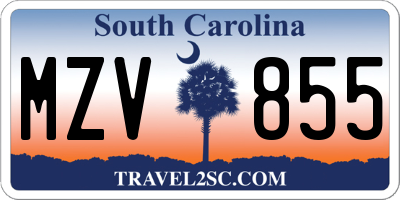 SC license plate MZV855