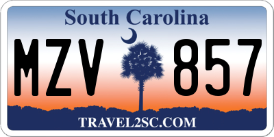 SC license plate MZV857
