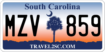 SC license plate MZV859
