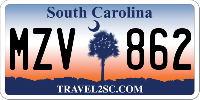 SC license plate MZV862