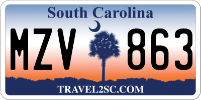 SC license plate MZV863