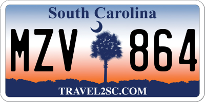SC license plate MZV864