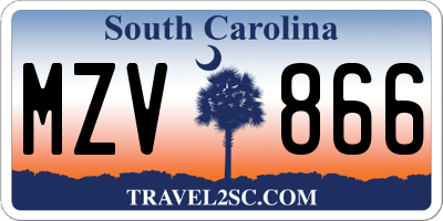 SC license plate MZV866
