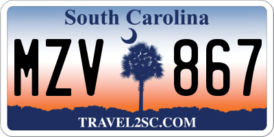 SC license plate MZV867