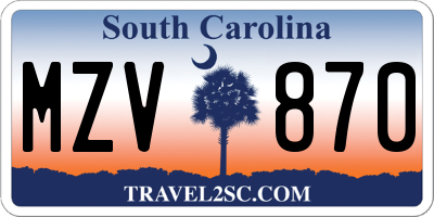 SC license plate MZV870