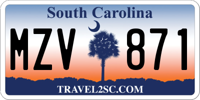 SC license plate MZV871