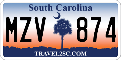 SC license plate MZV874