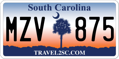 SC license plate MZV875