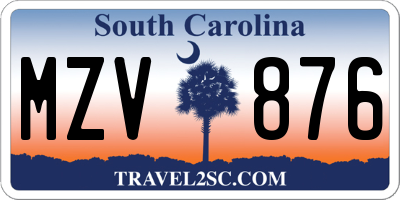 SC license plate MZV876