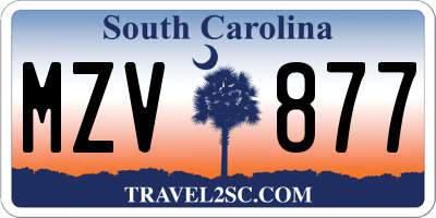 SC license plate MZV877