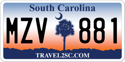 SC license plate MZV881