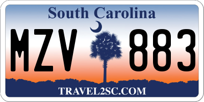 SC license plate MZV883
