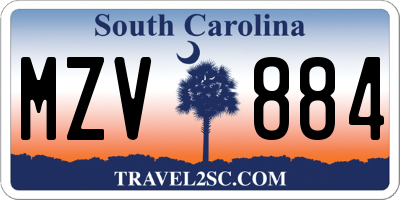SC license plate MZV884