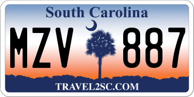 SC license plate MZV887