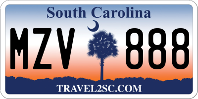 SC license plate MZV888