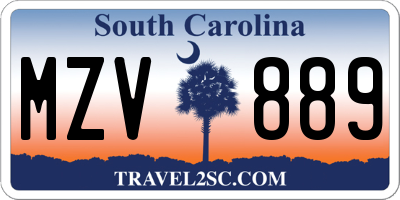SC license plate MZV889