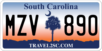 SC license plate MZV890