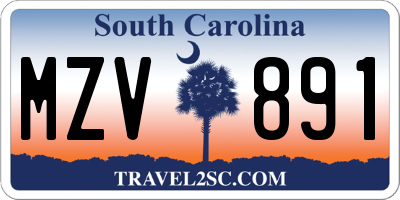 SC license plate MZV891