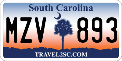 SC license plate MZV893