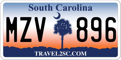SC license plate MZV896