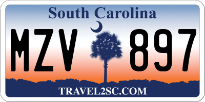 SC license plate MZV897