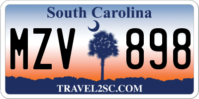 SC license plate MZV898