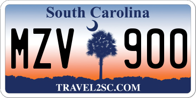 SC license plate MZV900