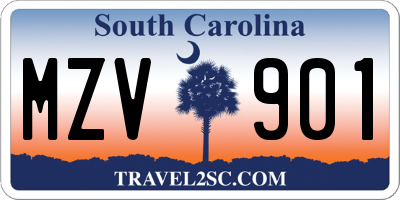 SC license plate MZV901