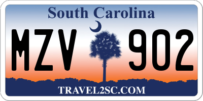 SC license plate MZV902