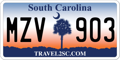 SC license plate MZV903