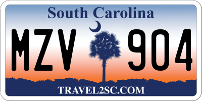 SC license plate MZV904