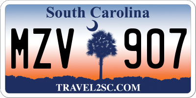 SC license plate MZV907