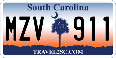 SC license plate MZV911