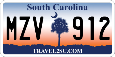 SC license plate MZV912