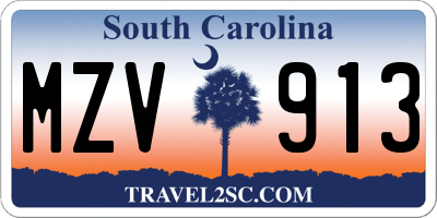 SC license plate MZV913