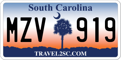 SC license plate MZV919