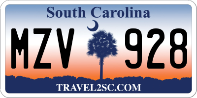 SC license plate MZV928