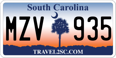 SC license plate MZV935