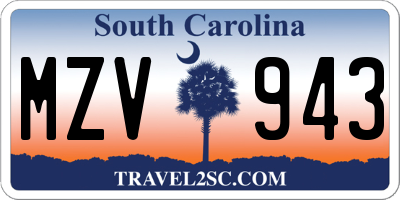 SC license plate MZV943
